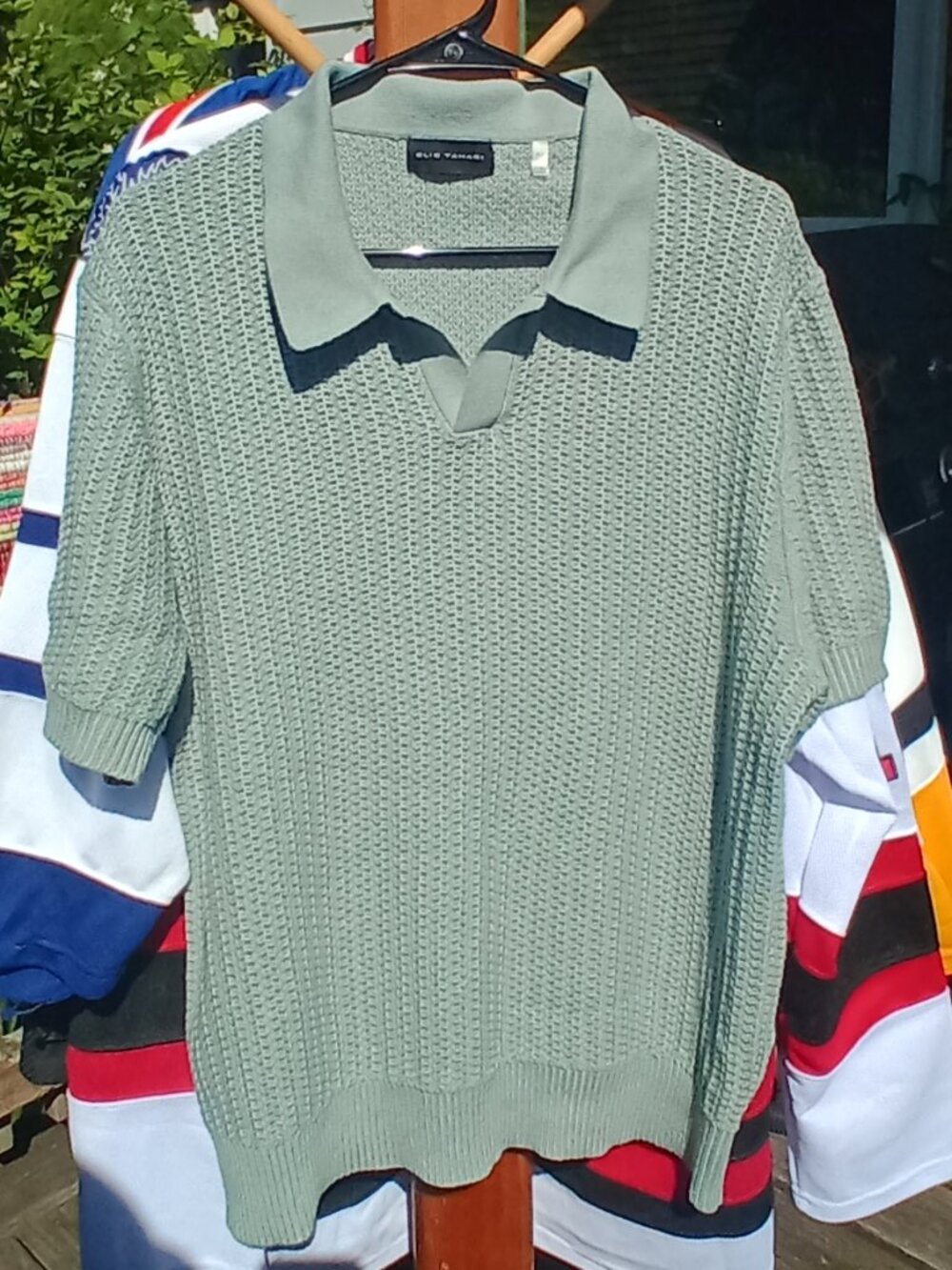 Elie Tahari cotton-cashmere blend polo sweater